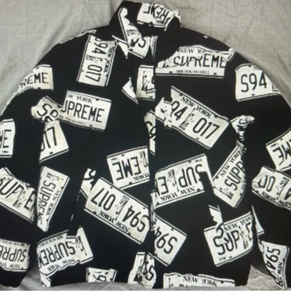 Supreme License Plate Puffy Jacket